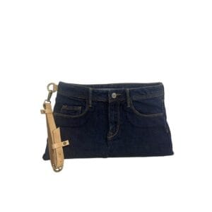 Blue denim clutch