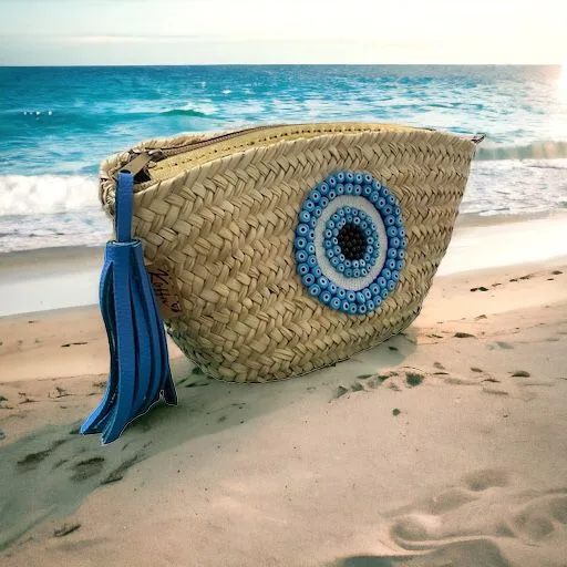 Palm Leaf and Leather Pouch - Image 2