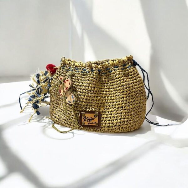 Flip Flop Vibes Raffia Pouch - Image 2
