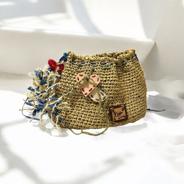 Flip Flop Vibes Raffia Pouch
