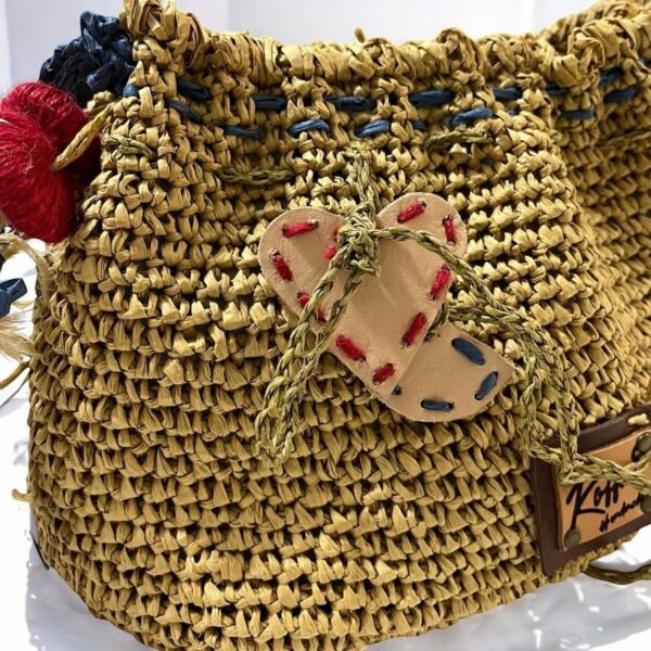 Flip Flop Vibes Raffia Pouch - Image 4