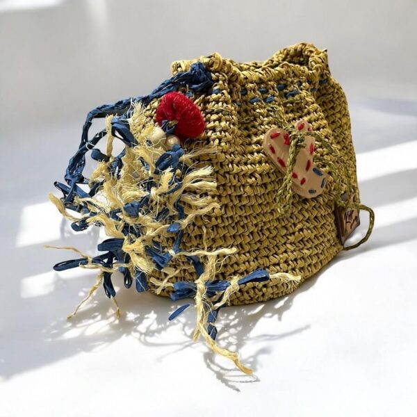 Flip Flop Vibes Raffia Pouch - Image 6
